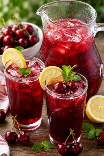 fresh homemade cherry juice