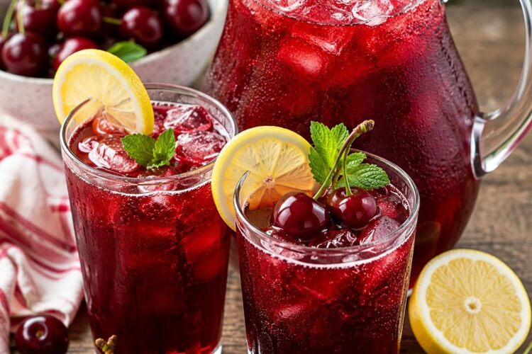 fresh homemade cherry juice